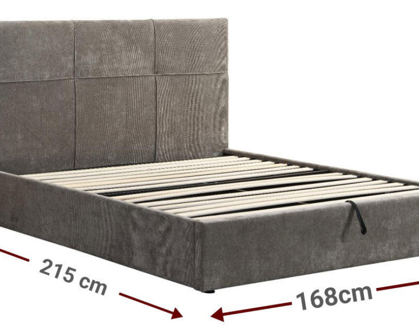 Επενδυμένο κρεβάτι Raziel-Kafe-160x200-Lift-Storage