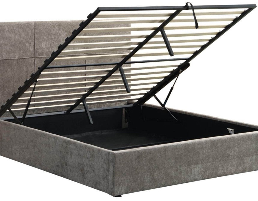 Επενδυμένο κρεβάτι Raziel-Kafe-160x200-Lift-Storage