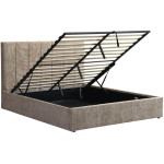 Επενδυμένο κρεβάτι Denzel-Xaki-160x200-Lift-Storage