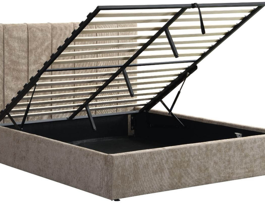 Επενδυμένο κρεβάτι Denzel-Xaki-160x200-Lift-Storage