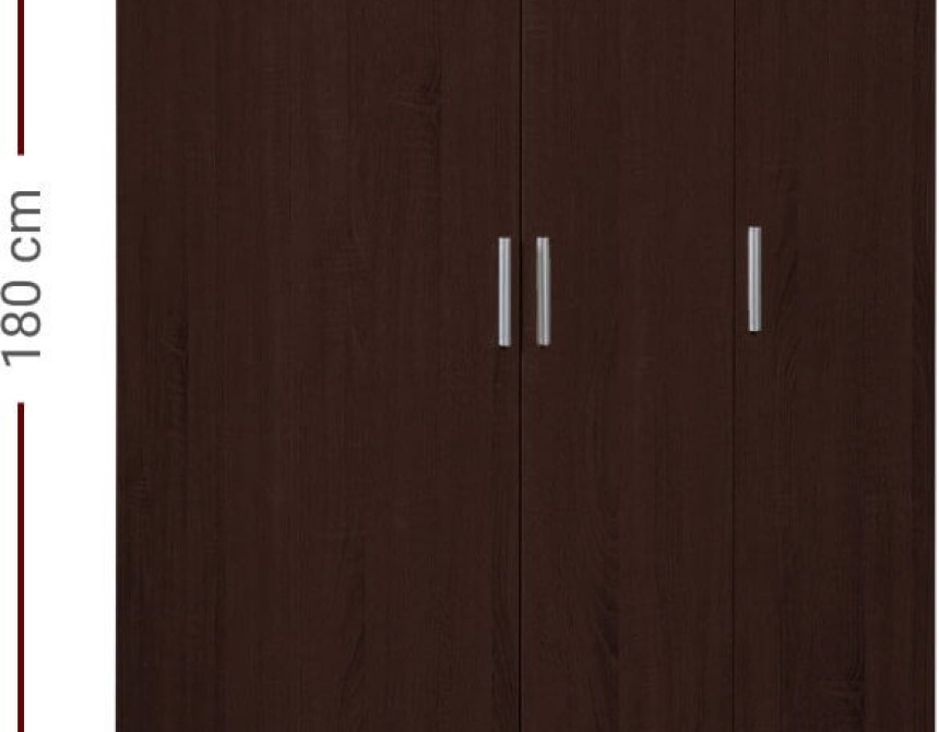 Ντουλάπα Wilson 3D τρίφυλλη-Wenge