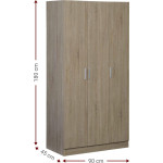 Ντουλάπα Wilson 3D τρίφυλλη-Leuko