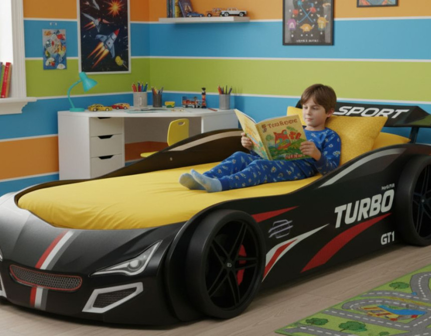Κρεβάτι παιδικό Turbo plus-Μαύρο