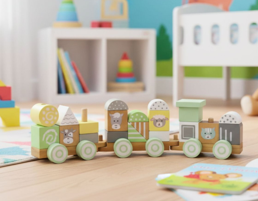 Παιδικό τρενάκι με τουβλάκια Joyland Train Blocks