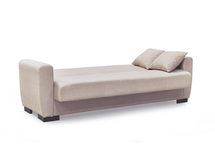 ANIMA LIGHT BROWN ΥΦΑΣΜΑ 3ΘΕΣΙΟΣ ΚΑΝΑΠΕΣ/ΚΡΕΒΑΤΙ ΜΕ ΑΠΟΘ.ΧΩΡΟ 210X80εκ.