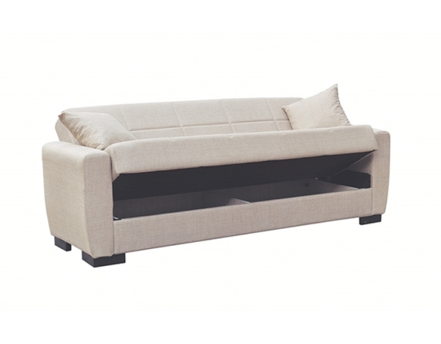 ANIMA LIGHT BROWN ΥΦΑΣΜΑ 3ΘΕΣΙΟΣ ΚΑΝΑΠΕΣ/ΚΡΕΒΑΤΙ ΜΕ ΑΠΟΘ.ΧΩΡΟ 210X80εκ.