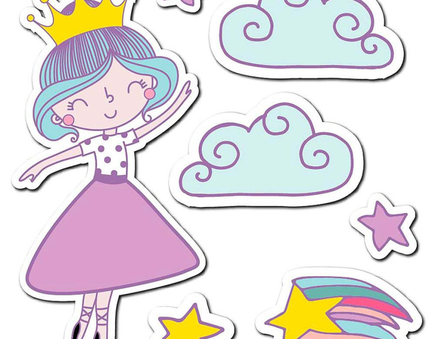 Unicorns Princess αυτοκόλλητα με μήνυμα τοίχου M (11113)