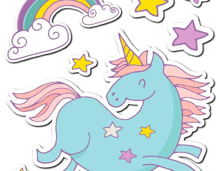 Unicorns Princess αυτοκόλλητα με μήνυμα τοίχου M (11113)