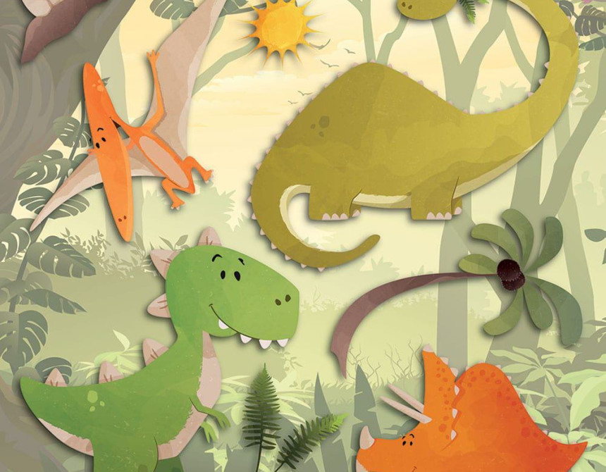 Dinosaurs αυτοκόλλητα 3 επιπέδων (14504)