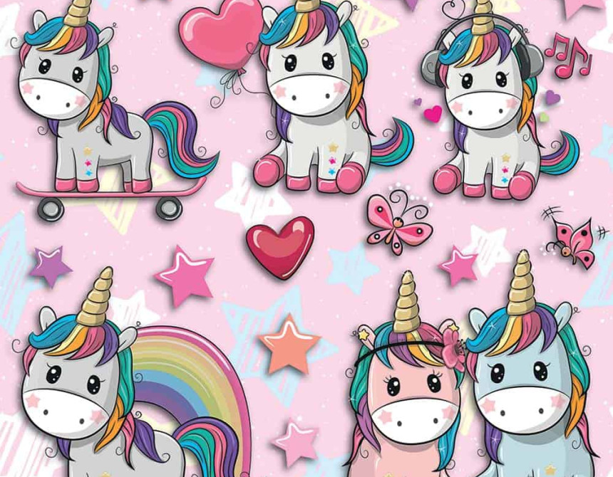 Lovely Unicorn αυτοκόλλητα 3 επιπέδων (14511)