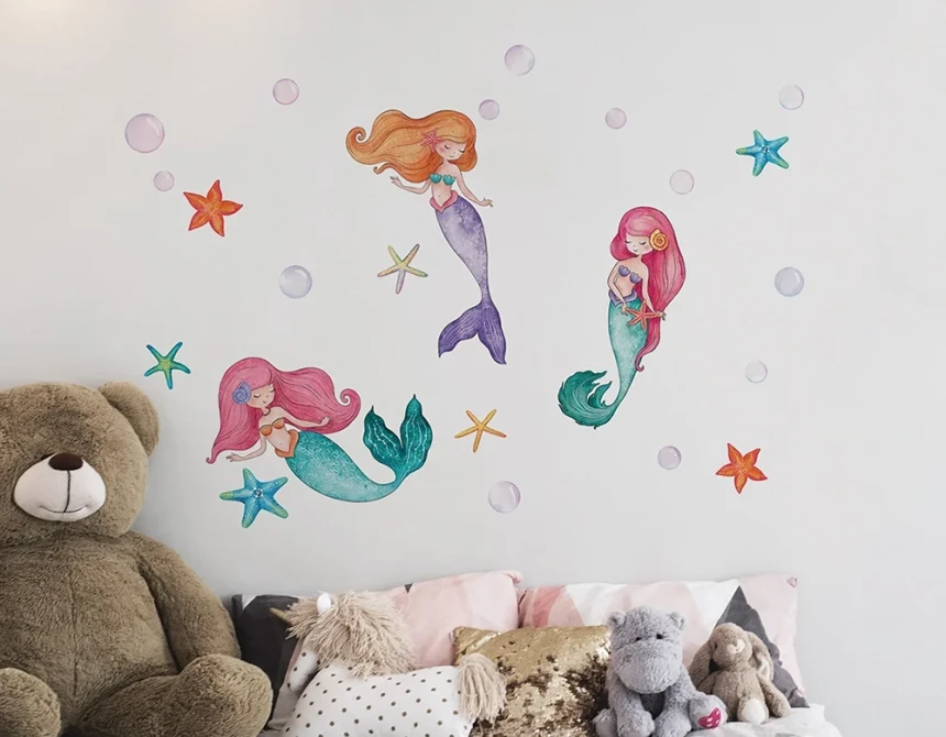Mermaids αυτοκόλλητα τοίχου L (18119)