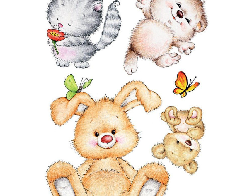 Cute Animals αυτοκόλλητα τοίχου XL (18304)