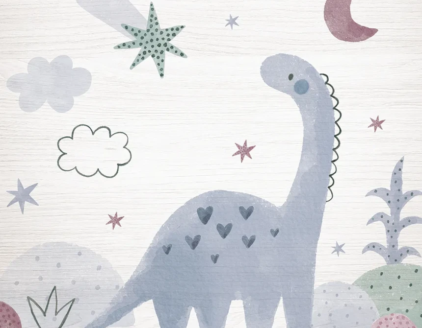Violet Diplodocus ξύλινο κάδρο (21225)
