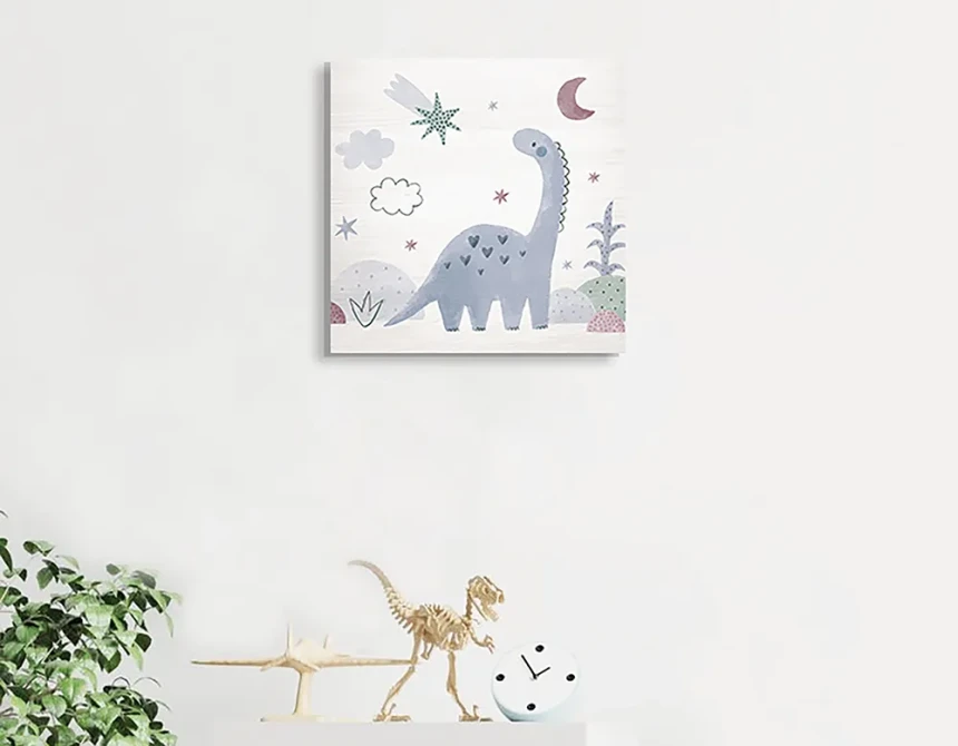 Violet Diplodocus ξύλινο κάδρο (21225)