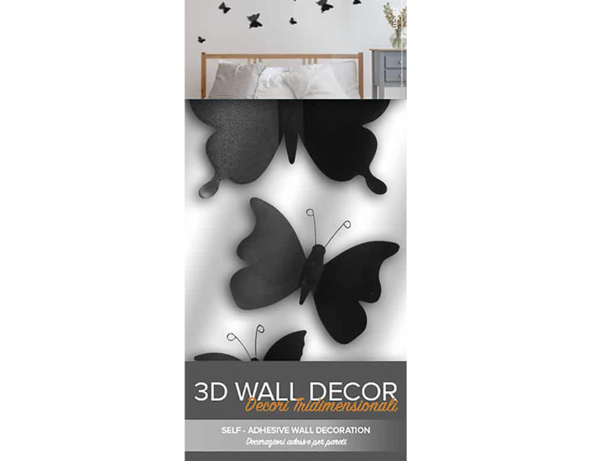Black Butterflies 3D πολυπροπυλενίου (24002)