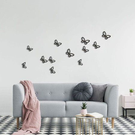 Black Metal Butterflies 3D (24007)