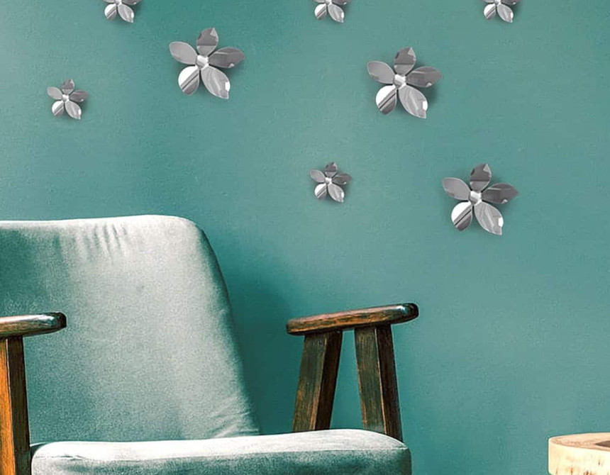 Silver Flowers 3D πολυπροπυλενίου (24017)