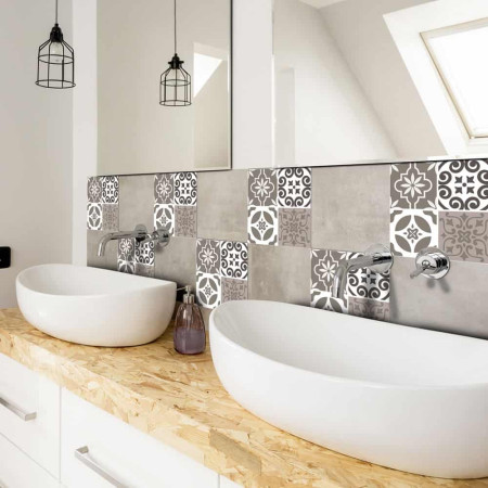 Tile Cover Brown πλακάκια διακόσμησης τοίχων κουζίνας & μπάνιου (31219)