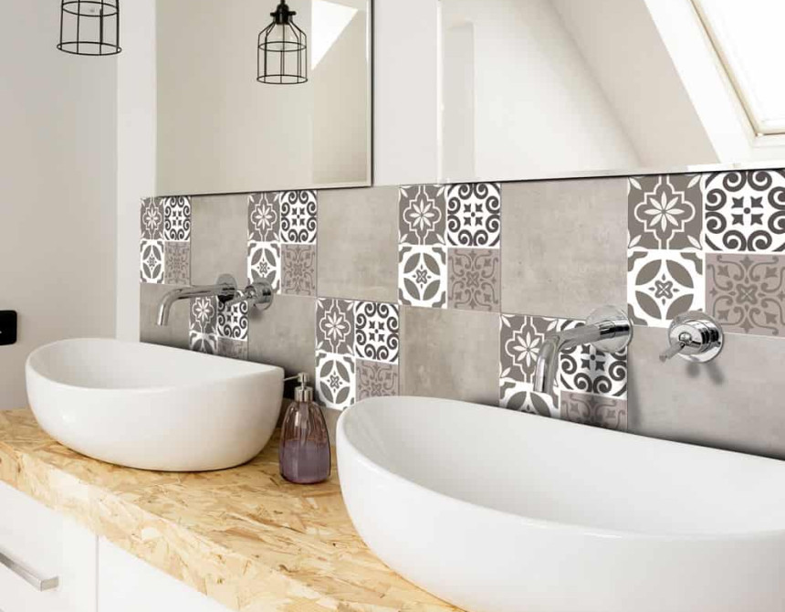 Tile Cover Brown πλακάκια διακόσμησης τοίχων κουζίνας & μπάνιου (31219)