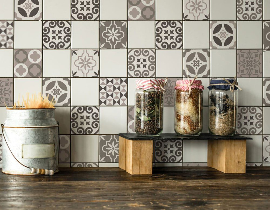 Tile Cover Brown πλακάκια διακόσμησης τοίχων κουζίνας & μπάνιου (31219)