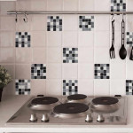 Tile Black & White πλακάκια διακόσμησης τοίχων κουζίνας & μπάνιου (31313)