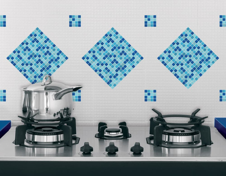 Tile Light Blue πλακάκια διακόσμησης τοίχων κουζίνας & μπάνιου (31314)