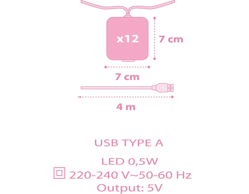Unicorns παιδική γιρλάντα φωτισμού (41595)