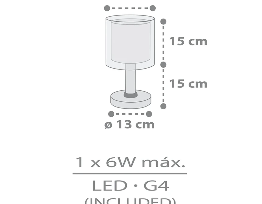 Kawaii Grey επιτραπέζιο φωτιστικό (41761E)