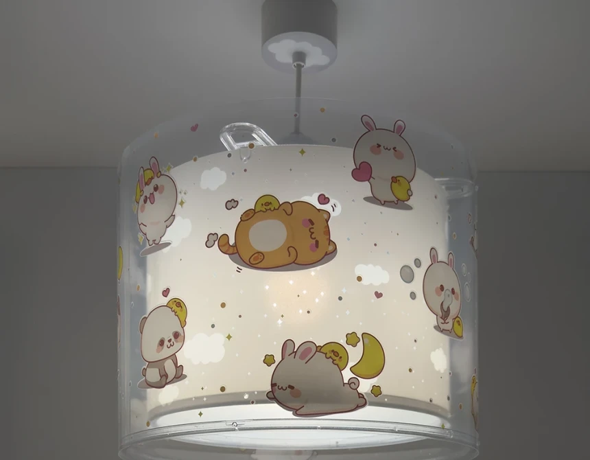 Kawaii Grey παιδικό φωτιστικό οροφής (41762ME)