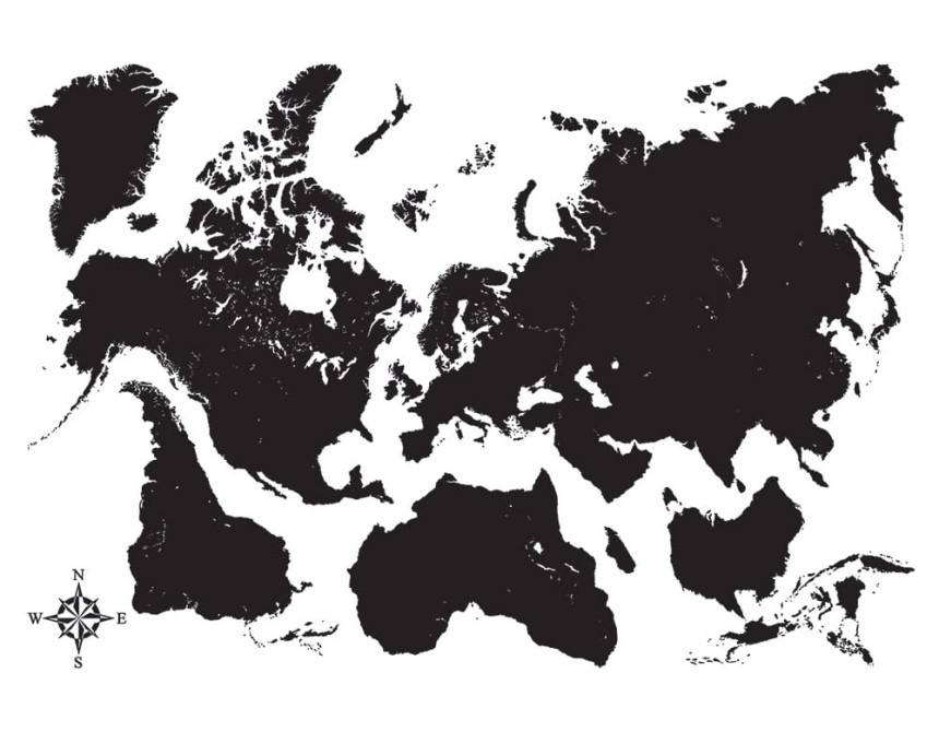 Black Map αυτοκόλλητα τοίχου βινυλίου L (44214)