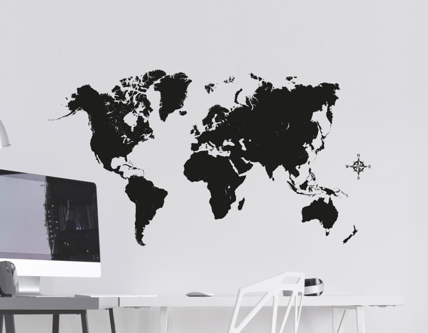 Black Map αυτοκόλλητα τοίχου βινυλίου L (44214)