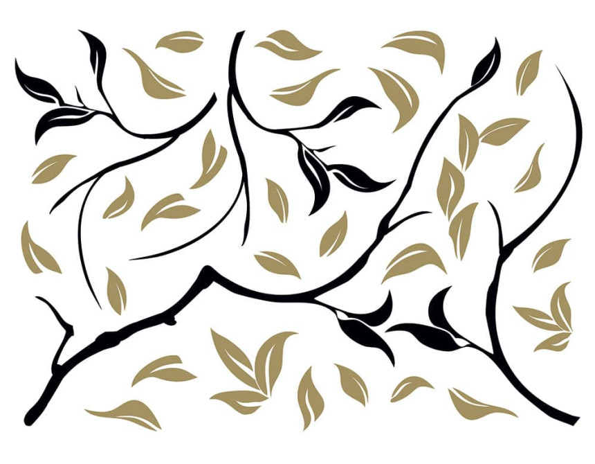 Gold Ramage αυτοκόλλητα τοίχου βινυλίου (44230)