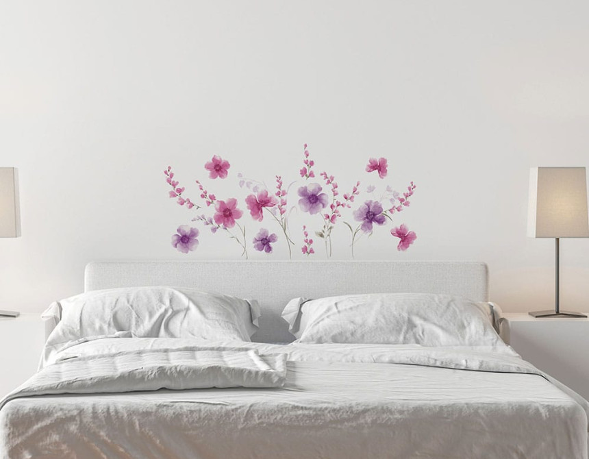 Purple Flowers αυτοκόλλητα τοίχου βινυλίου (44231)