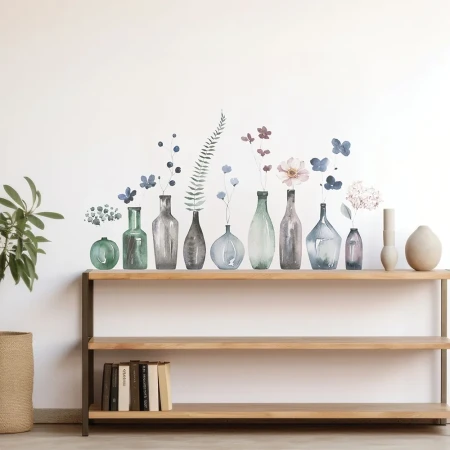 Flowers in Bottles αυτοκόλλητα τοίχου (44241)