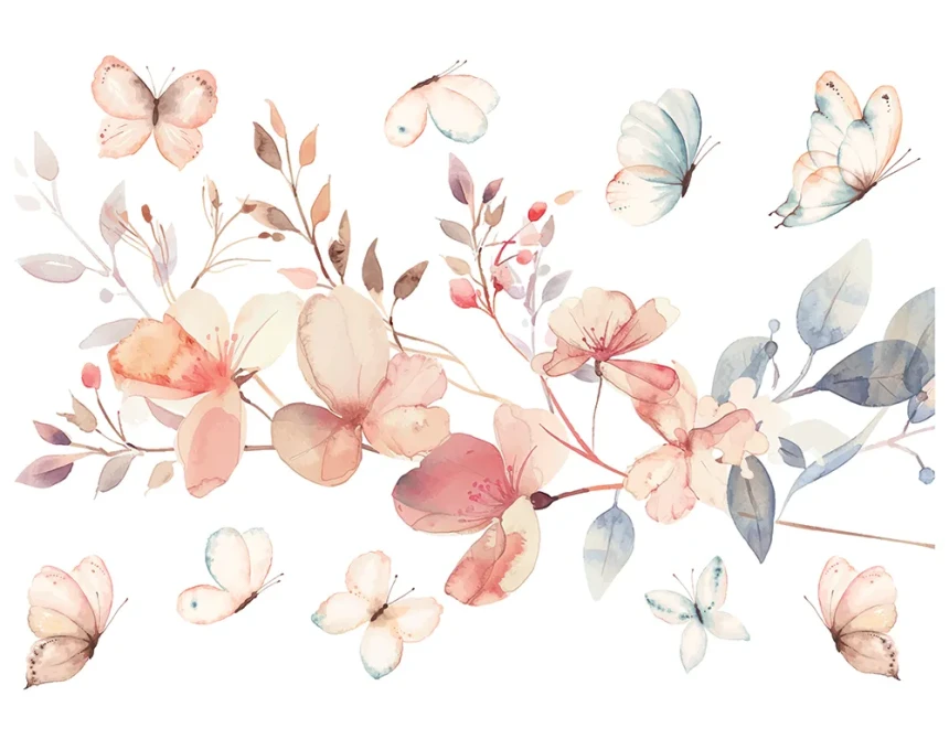 Flowering Vintage Branch αυτοκόλλητα τοίχου (44242)