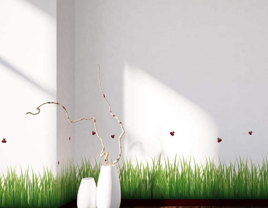 Grass & Ladybugs μπορντούρες αυτοκόλλητες βινυλίου (53004)