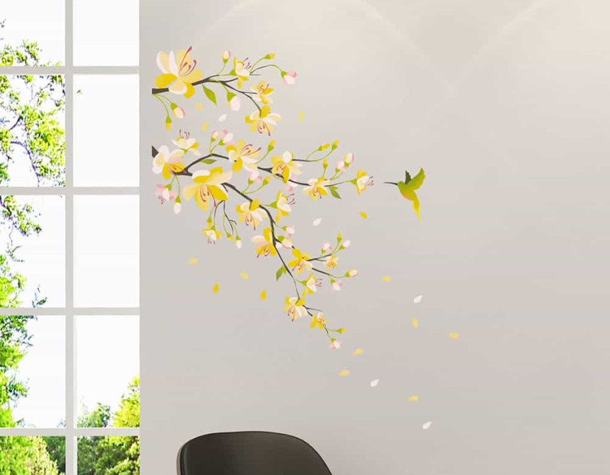 Yellow Branch αυτοκόλλητα τοίχου βινυλίου (54107)
