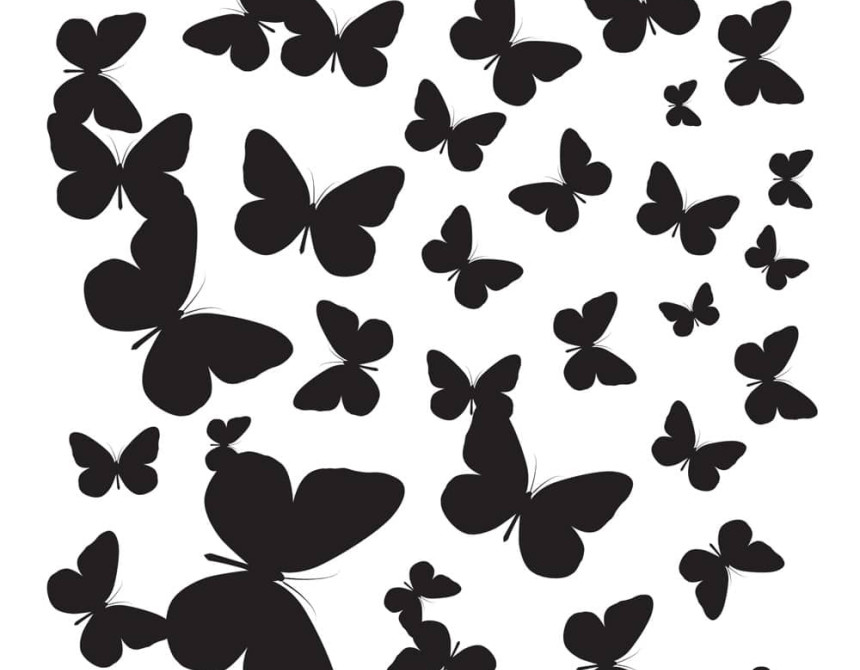 Butterflies Silhouettes αυτοκόλλητα τοίχου βινυλίου M (54110)