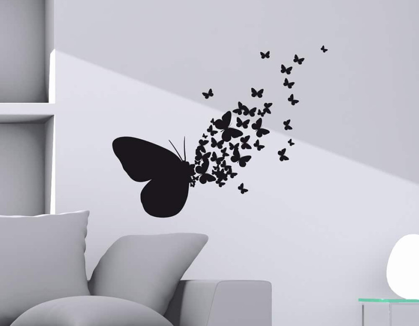 Butterflies Silhouettes αυτοκόλλητα τοίχου βινυλίου M (54110)