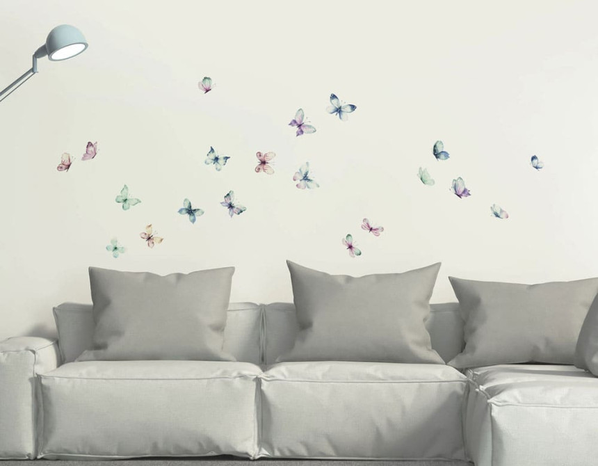 Watercolour Butterflies αυτοκόλλητα τοίχου βινυλίου M (54117)