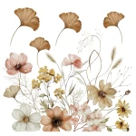Beige Field Flowers αυτοκόλλητα τοίχου (54123)