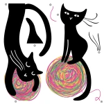 Joyful Cats αυτοκόλλητα τοίχου (54124)