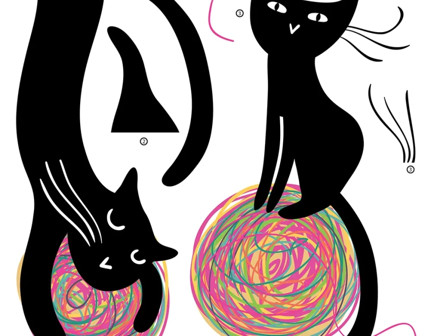Joyful Cats αυτοκόλλητα τοίχου (54124)