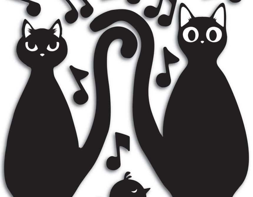Cats Silhouettes αφρώδη αυτοκόλλητα τοίχου  M (54511)