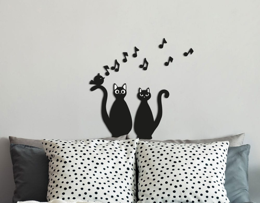Cats Silhouettes αφρώδη αυτοκόλλητα τοίχου  M (54511)