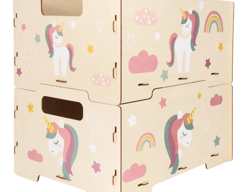 Unicorns κουτιά αποθήκευσης (σετ 2 τμχ) (5590)