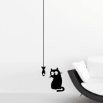 Cat & Fish αυτοκόλλητα τοίχου βινυλίου S (59159)