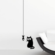 Cat & Fish αυτοκόλλητα τοίχου βινυλίου S (59159)