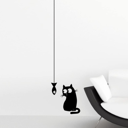 Cat & Fish αυτοκόλλητα τοίχου βινυλίου S (59159)