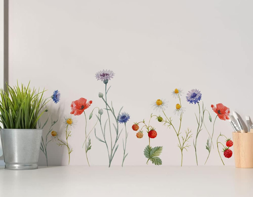 Field Flowers αυτοκόλλητα τοίχου βινυλίου (59178)